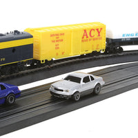 Life-Like Racing -- High Iron & Burnin' Rubber Train & Racing Set