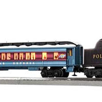 The Polar Express 15th Anniversary Passenger Set - 3-Rail - LionChief Bluetoot -- Polar Express 2-8-4 Berkshire, 3 Cars, FasTrack Oval, Accessories