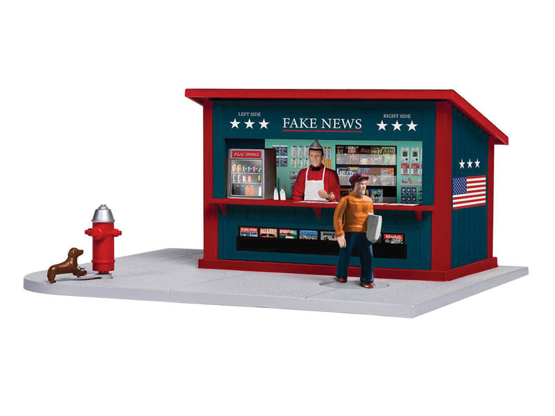 Fake News Stand - Animated and Lighted -- Assembled - 8-1/2 x 6-1/2 x 5" 21.6 x 16.5 x 12.7cm