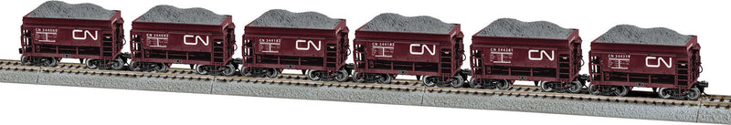 Taconite Car 6-Pack - Ready to Run -- Canadian National Set A (Boxcar Red, Noodle Logo)-1