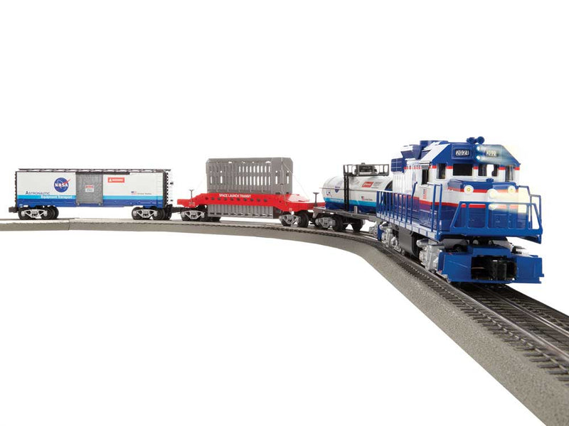 Space Launch Train Set - 3-Rail - LionChief Sound & Control -- NASA EMD GP38, 3 Cars, FastTrack Oval, Power Pack, Remote Controller-1