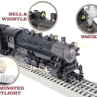 Pennsylvania Keystone Train Set - 3-Rail - LionChief Sound & Control -- 0-8-0 Locomotive, 3 Cars; FastTrack Oval, Power Pack, Remote Control