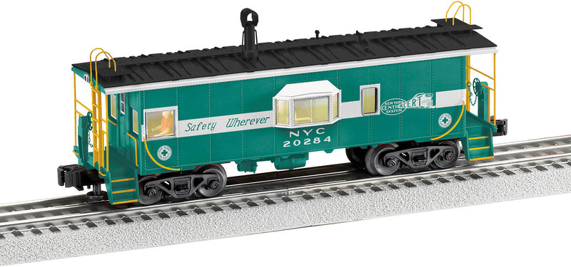 Bay Window Caboose - 3-Rail - Ready to Run -- New York Central 20284 (Jade Green, white, black, Safety Wherever Slogan)