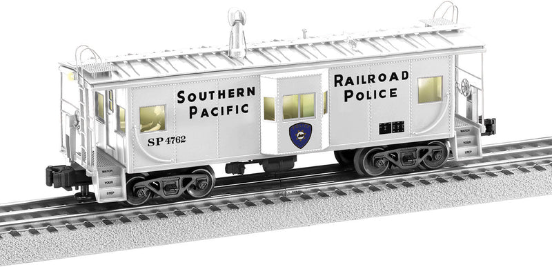 Bay Window Caboose - 3-Rail - Ready to Run -- Southern Pacific 4762 (Railroad Police Shceme, white, black)