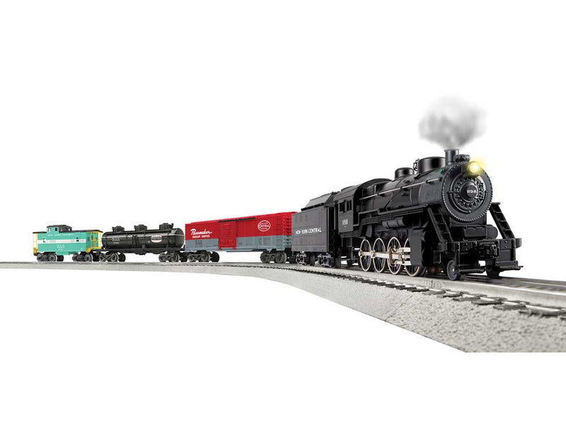New York Central Freight Set - 3-Rail w/Sound, LionChief(R) Bluetooth 5.0 Co -- 2-8-0 Consolidation, 3 Cars, FasTrack(R) Oval, Remote Control
