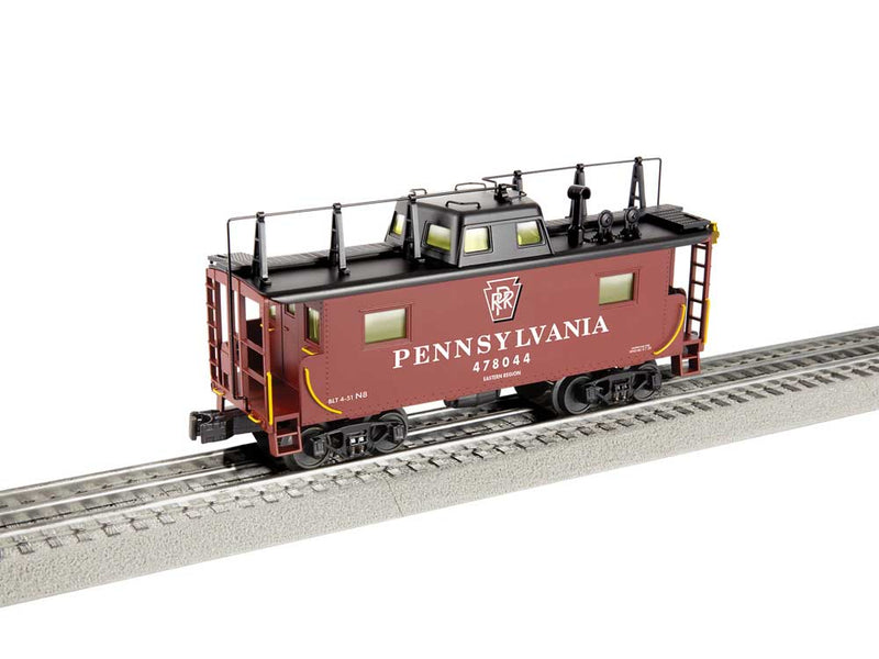 Class N8 Cabin Car Caboose with Sound & Lights - 3-Rail - Ready to Run -- Pennsylvania Railroad #478044 (Trainphone Antenna, Tuscan, Shadow Keystone)
