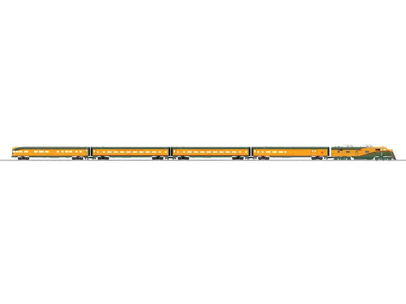 City of Miami Passenger Train-Only Set - 3-Rail - Legacy Sound and Control -- Illinois Central EMD E6, 4 Cars (yellow, green, red)