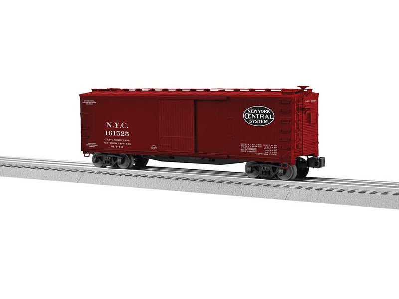 Double-Sheathed Wood Boxcar - 3-Rail - Ready to Run -- New York Central #161525 (Boxcar Red, black, System Logo)