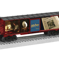 Steel Boxcar - 3-Rail - Ready to Run -- Harry Potter and the Prisoner of Azkaban (red, black)