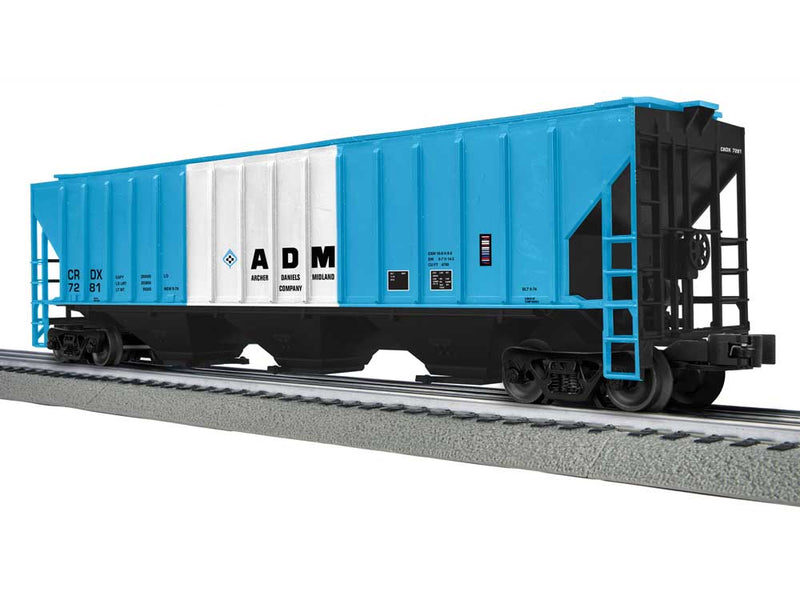 PS-2CD Covered Hopper - 3-Rail - Ready to Run -- Archer-Daniels-Midland CRDX #7281 (blue, white, Small Molecule Logo)