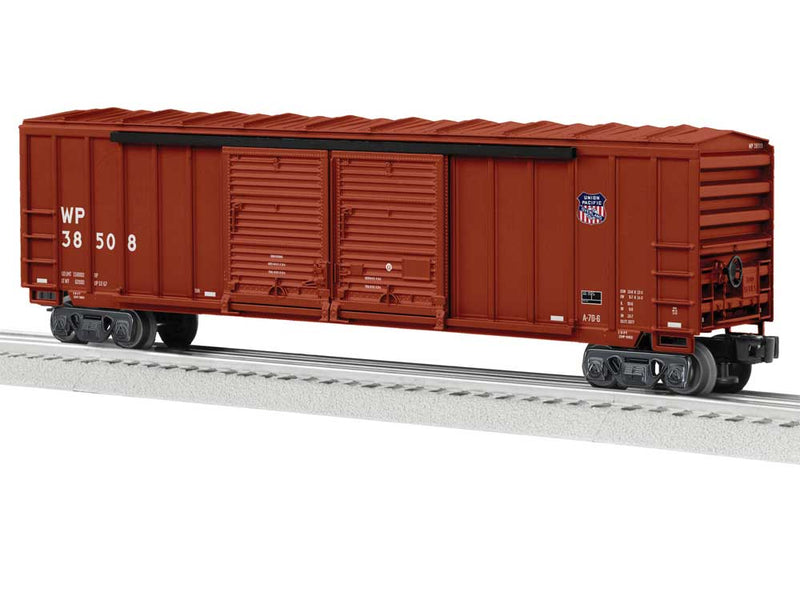 50' Double-Door Rib-Side Boxcar - Standard O 3-Rail - Ready to Run -- Union Pacific WP #38508 (Boxcar Red, white, Overland Shield Logo)