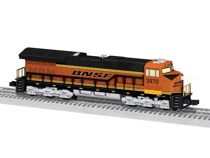 GE ET44AC - 3-Rail - LionChief(R) Plus 2.0 Sound and Control -- BNSF Railway #3970 (orange, black yellow, Wedge Logo)