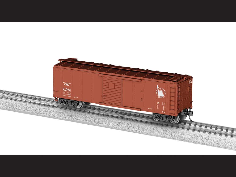 40' Steel Flat-End Boxcar - Ready to Run -- Central Railroad of New Jersey #21622 (Boxcar Red, Liberty Logo)