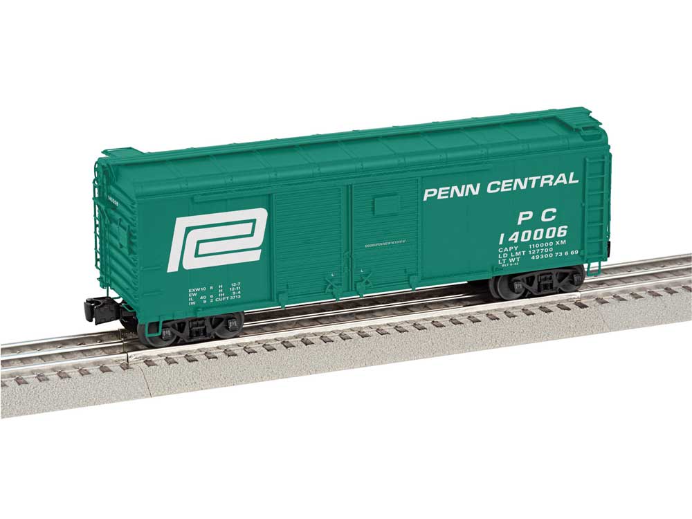 Pennsylvania Railroad X31b 40' Double-Door Boxcar - 3-Rail - Ready to Run -- Penn Central #140006 (Jade green, Large Logo)