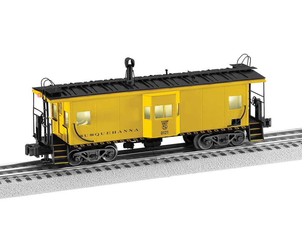 Bay Window Caboose - 3-Rail - Ready to Run -- New York, Susqurhanna & Western #0121 (yellow, black)
