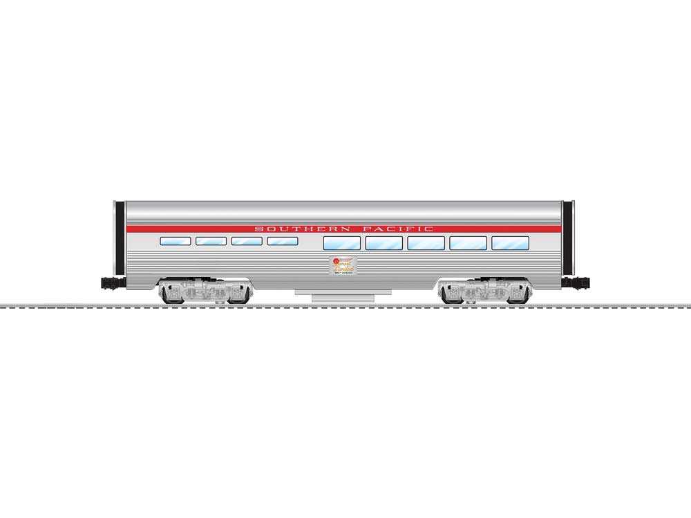 15" Fluted-Side Diner w/StationSounds - 3-Rail - Ready to Run -- Southern Pacific (aluminum, red)