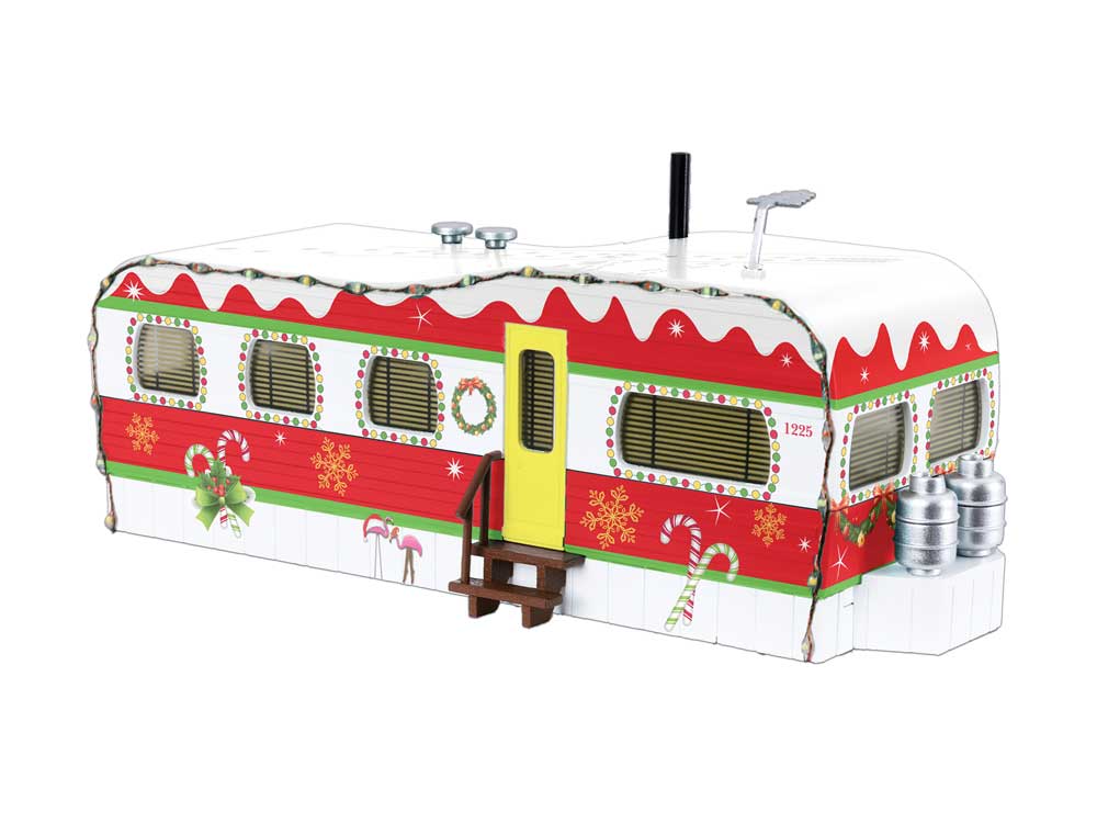 Trailer Home w/LED Lights -- Kit - Christmas 7-3/4 x 3-1/8 x 3-1/2" 19.7 x 7.9 x 8.9cm