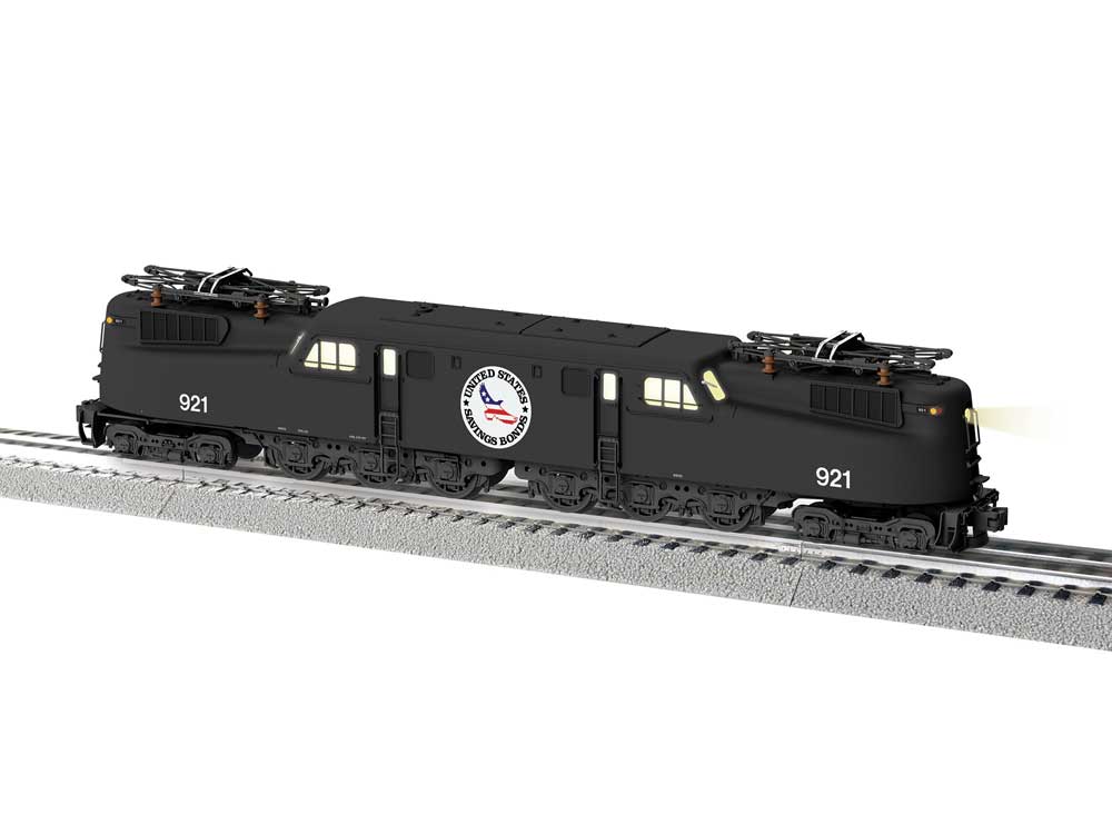 GG1 Electric - 3-Rail w/Legacy Sound & Control - Vision -- Amtrak #921 (black, white, Buy U.S. Savings Bonds Logo)