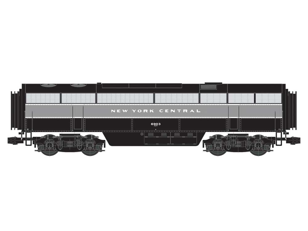 Fairbanks-Morse C-Liner CFB-16-4 3-Rail Unpowered wSuperBass -- New York Central #6903 (Lightning Stripe, black, gray)