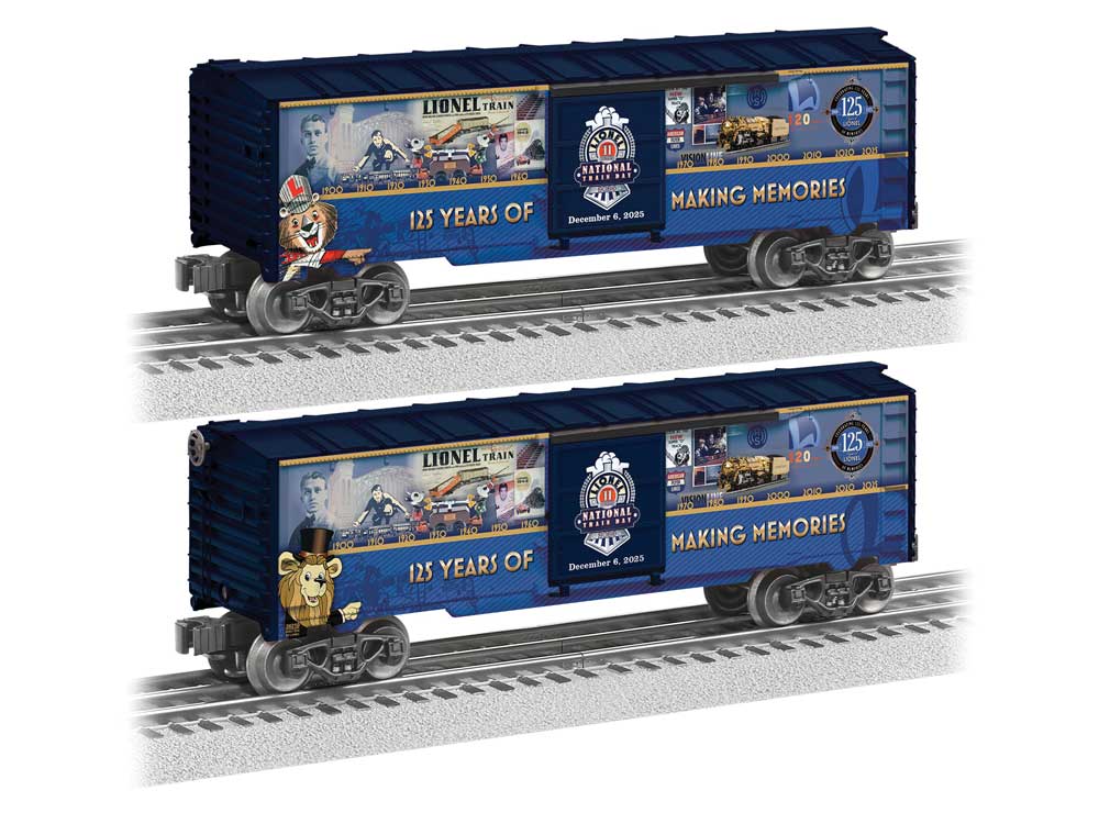 Steel Boxcar - 3-Rail - Ready to Run -- 2025 National Lionel Train Day Boxcar (blue, gold)