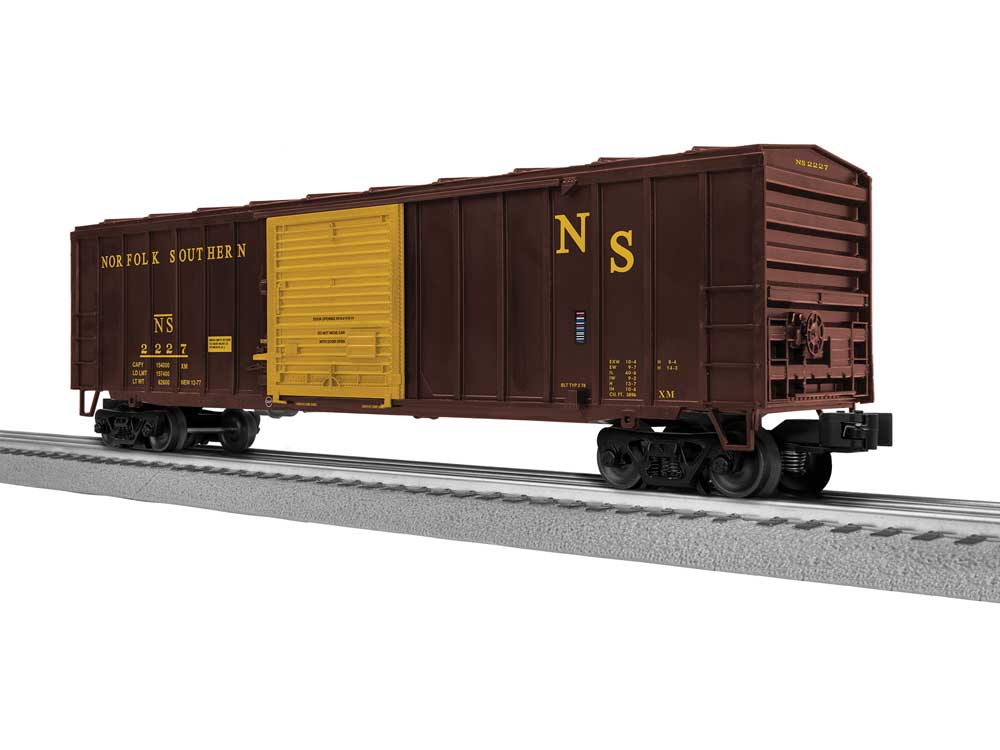 ACF 50' Boxcar - 3-Rail - Ready to Run -- Original Norfolk Southern #2227 (Boxcar Red, yellow)