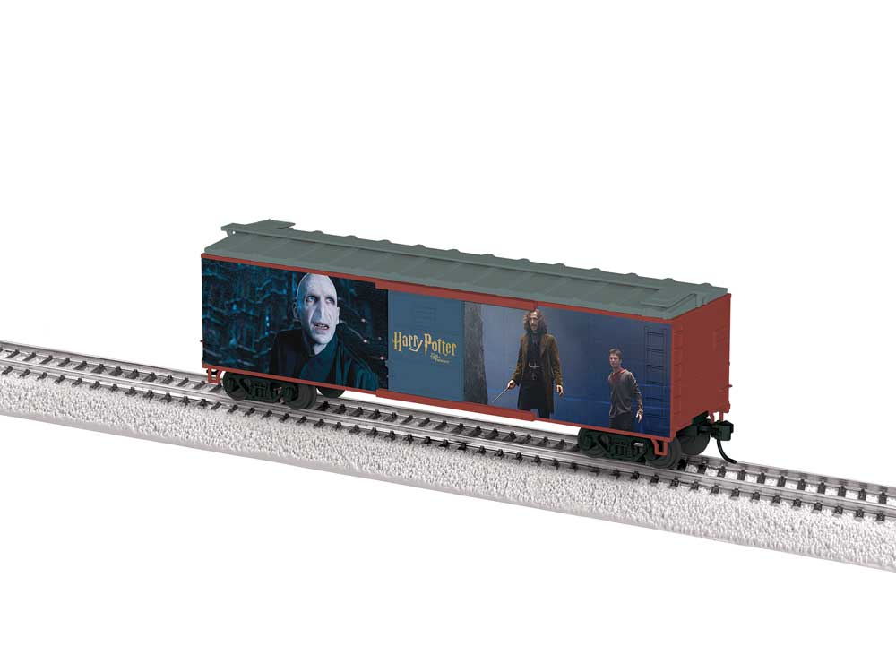 40' Steel Flat-End Boxcar - Ready to Run -- Harry Potter and the Order of the Phoenix with Movie Scenes-2