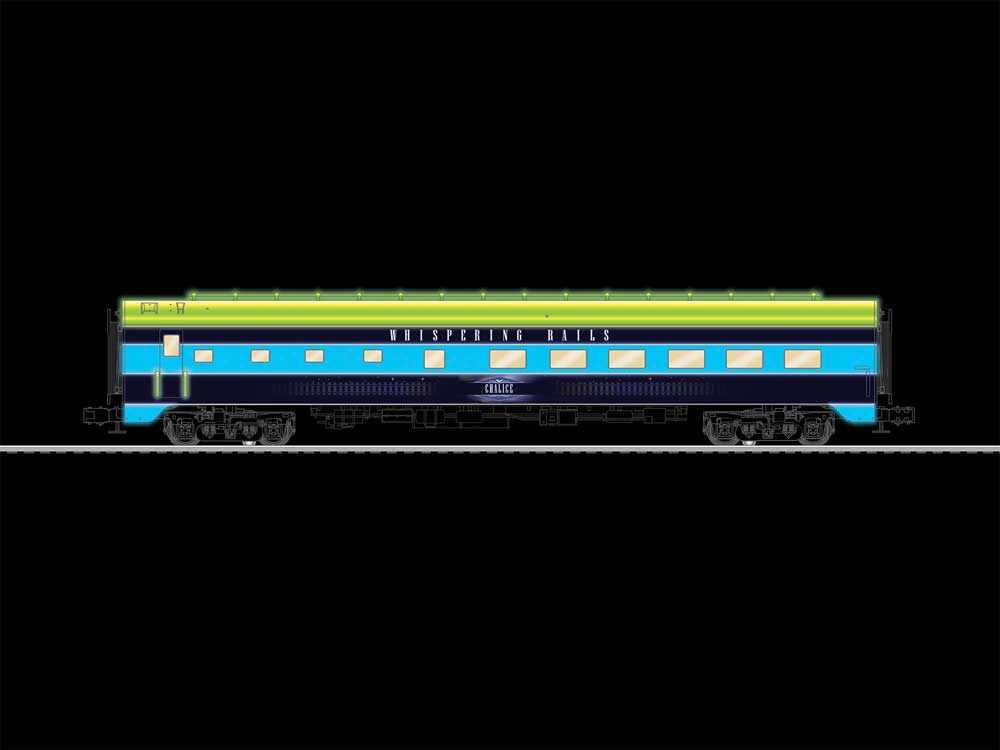 18" Streamlined Diner with StationSounds - 3-Rail - Ready to Run -- Whispering Rails Halloween Chalice (glow-in-dark, black, orange, purple)-2