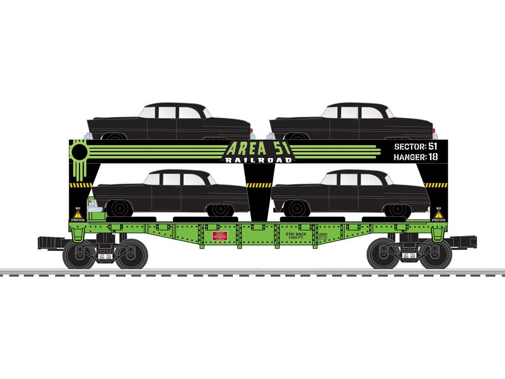 Auto Loader with Load - 3-Rail - Ready to Run -- Area 51 (green, black)