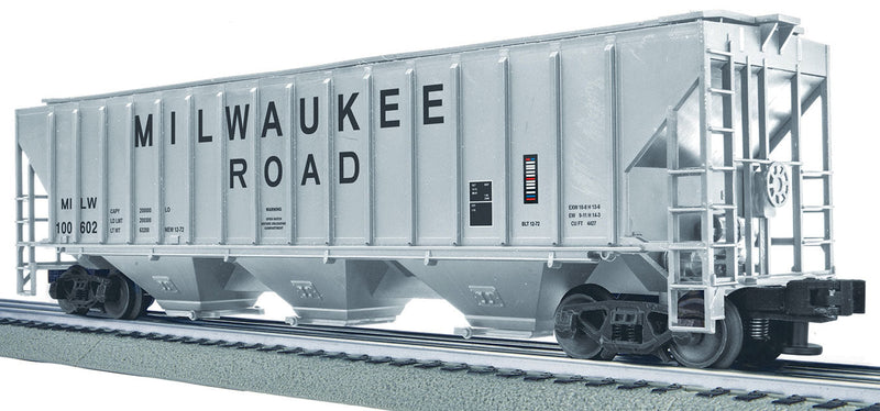 PS-2CD Covered Hopper 6-Pack - Scale 3-Rail - Ready to Run - LionScale -- Milwaukee Road #100602, 100611, 100619, 100622, 100630, 100658