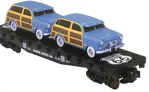 Route 66 Flatcar -- With 2 Wagons