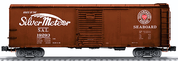 Pennsylvania Railroad X31A 40' Round-Roof Boxcar - 3-Rail - Ready to Run -- Seaboard Air Line #19293 (Boxcar Red, Silver Meteor Logo)