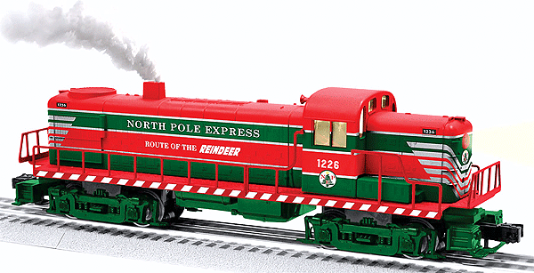 Alco RS3 - 3-Rail w/TrainSounds & Smoke -- Route of the Reindeer #1226 (green, red, white)