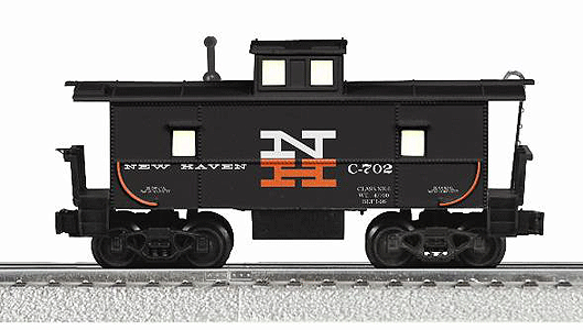 K-Line by Lionel Lighted Center-Cupola Steel Caboose - Ready to Run - 3-Rail -- New Haven #C-702 (black)