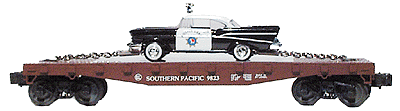 Flatcar w/Corgi 1957 Chevy Squad Car -- SP
