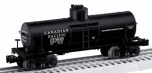 8,000-Gallon Tank Car - 3-Rail - Ready to Run -- Canadian Pacific #9943 (black)
