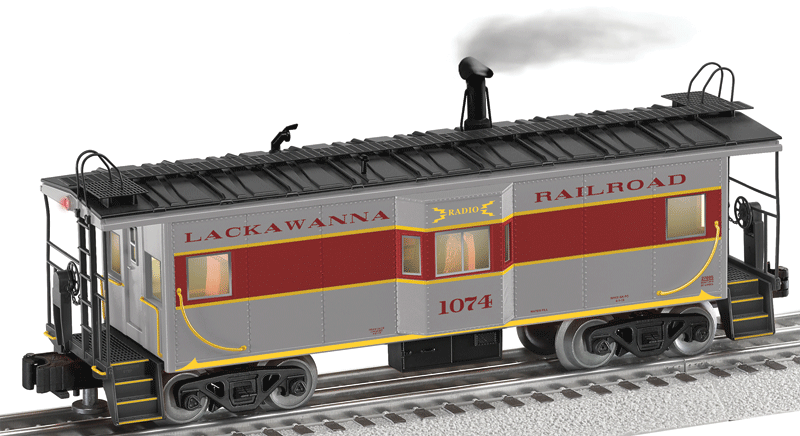 Bay Window Caboose - 3-Rail - Ready to Run -- Norfolk Southern #1074 (Delaware, Lackawanna & Western Heritage; gray, maroo-1