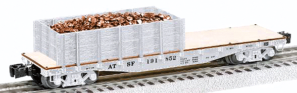 Idler Flatcar with Load -- Santa Fe