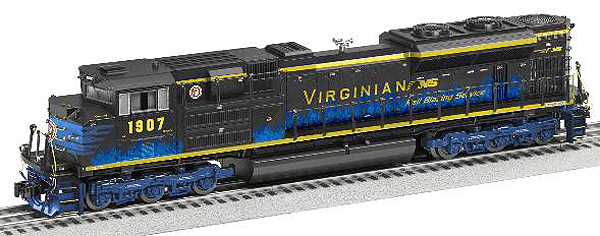 EMD SD70ACe - 3-Rail w/Legacy Sound, Control & Smoke -- Norfolk Southern #1907 (Alternate Virginian Heritage; black, blue, yellow)