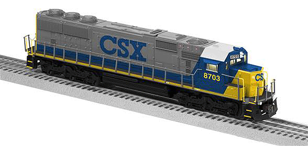 EMD SD60 - 3-Rail w/Legacy Sound, Control & Smoke -- CSX #8703 (gray, blue, yellow)