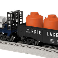 M&StL Freight Set Add-On - 3-Rail - Ready to Run -- Minneapolis & St. Louis Flatcar w/Pipe Load, Erie Lackawanna Gondola w/Canis