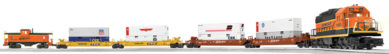 Maxi Stack Freight Train Set - Conventional 3-Rail w/RailSounds -- BNSF Railway