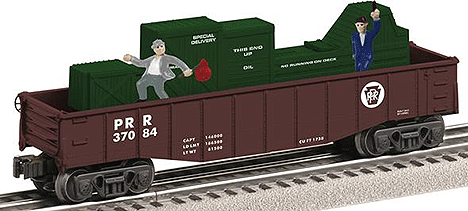 Cop & Hobo Animated Gondola - 3-Rail - Ready to Run -- Pennsylvania Railroad #37084 (Tuscan, Circle Keystone)