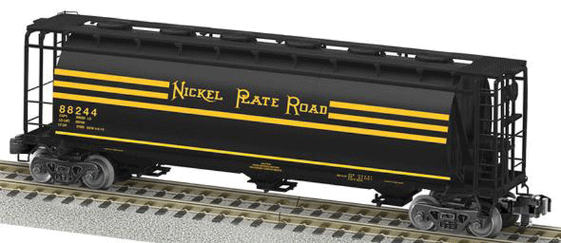 3-Bay Cylindrical Covered Hopper - Ready to Run - American Flyer(R) -- Norfolk Southern #88244 (Nickel Plate Road Heritage; black, yellow)-1