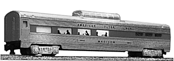 American Flyer Silver Flash Vista Dome dining car