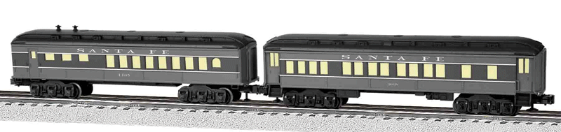Madison Heavyweight Coach-Diner Set - 3-Rail - Ready to Run -- Santa Fe (2-Tone Gray)-1