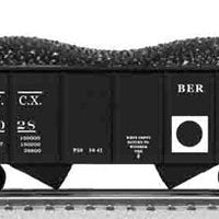 Scale PRR Class Gla 2-Bay Hopper w/Load 3-Pack - 3-Rail - Ready to Run -- Berwind White Coal BWCX (black, white, Circle Marking)