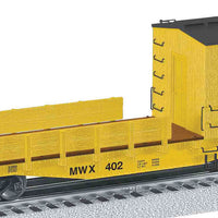 Scale Crane Boom Car w/Legacy RailSounds - 3-Rail - Ready to Run -- Maintenance of Way #X-402 (yellow, black)