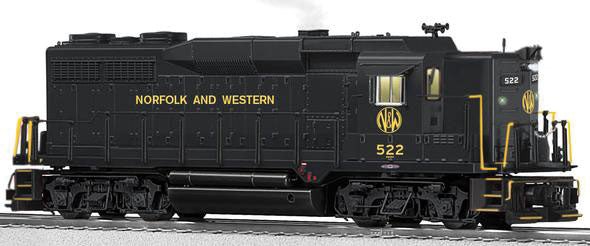 EMD GP30 High Nose - 3-Rail w/Legacy Sound, Control & Smoke -- Norfolk & Western #522 (black, round N&W Logo)