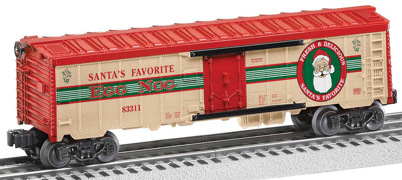Steel Ice Reefer - 3-Rail - Ready to Run -- Egg Nog (cream, red, green)