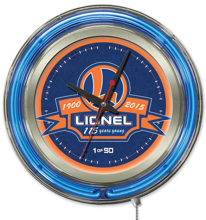 Lionel 115th Anniversary Neon Pub Clock